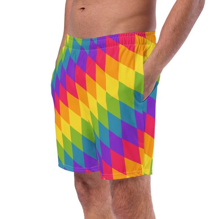 Rainbow Pride Flag Diamonds Swimming Trunks Swimwear The Rainbow Stores