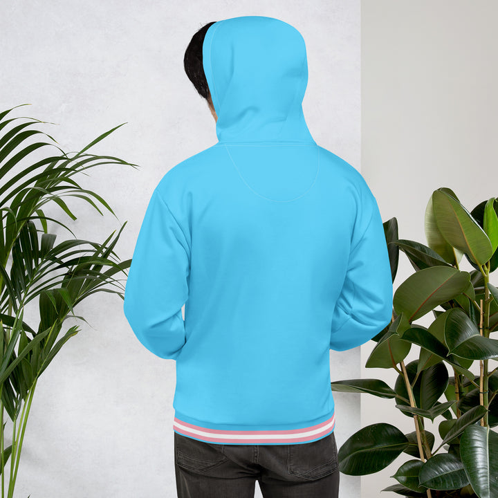 Light Blue Trans Flag Trim Hoodie Hoodies The Rainbow Stores
