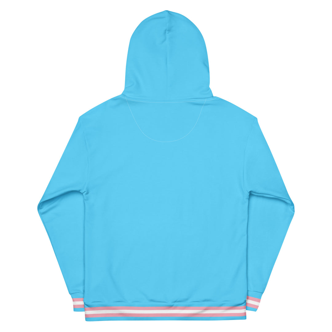 Light Blue Trans Flag Trim Hoodie Hoodies The Rainbow Stores