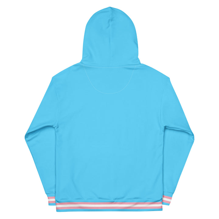Light Blue Trans Flag Trim Hoodie Hoodies The Rainbow Stores