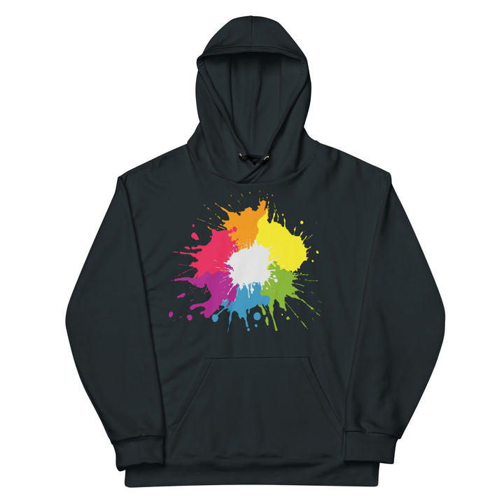 Blue Rainbow Paint Spatter Hoodie Hoodies AOP The Rainbow Stores