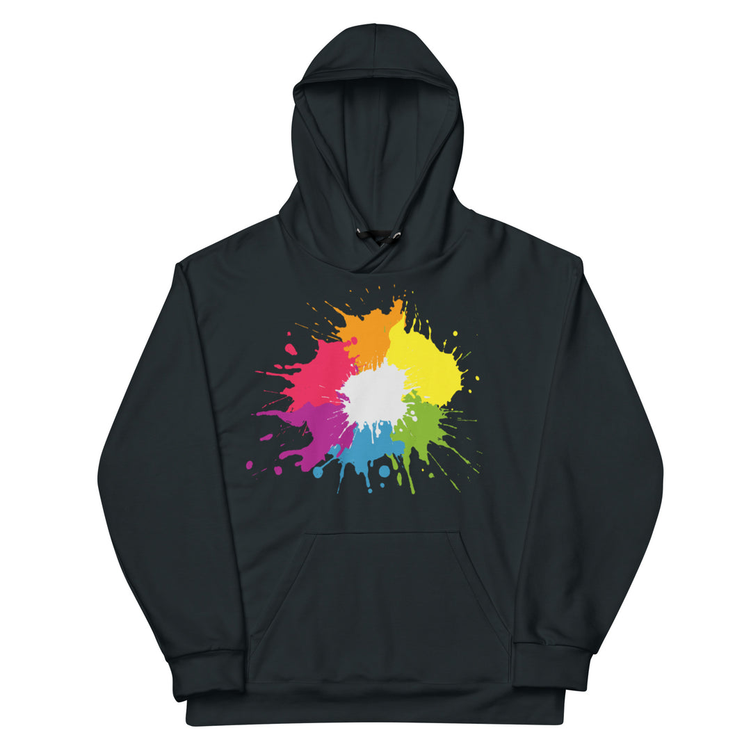 Blue Rainbow Paint Spatter Hoodie Hoodies AOP The Rainbow Stores