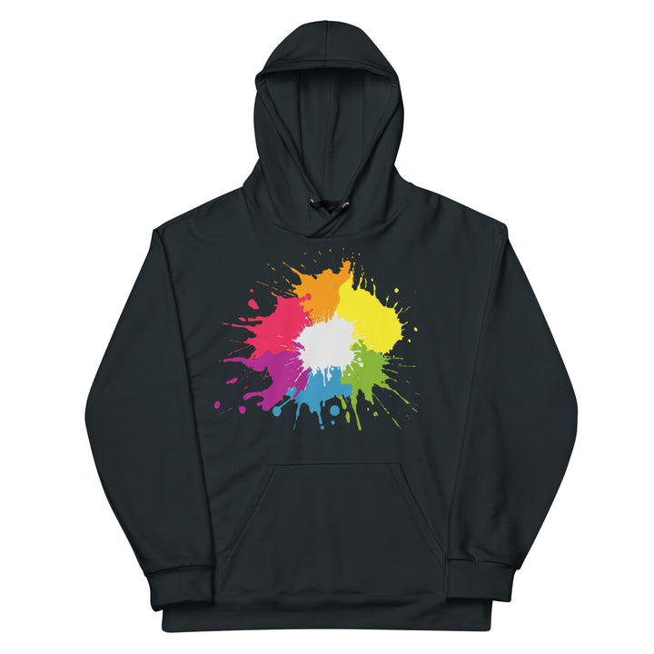 Blue Rainbow Paint Spatter Hoodie Hoodies AOP The Rainbow Stores