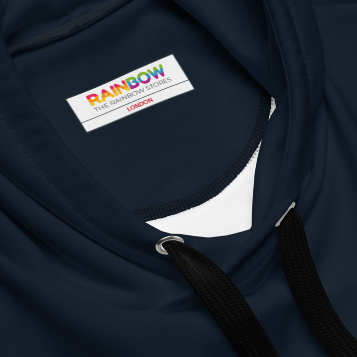 Dark Blue Trans Flag Trim Hoodie Hoodies AOP The Rainbow Stores