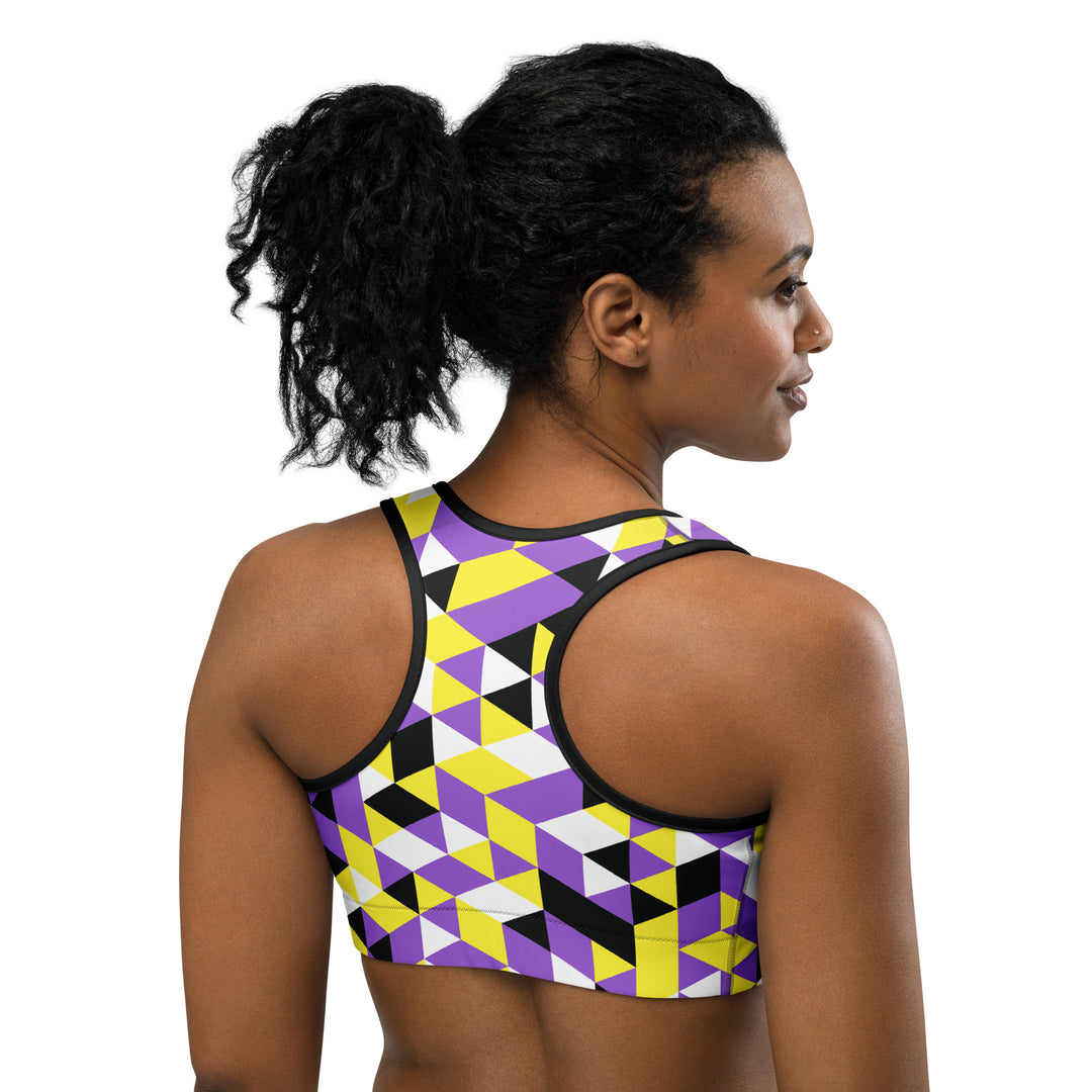 Non Binary Pride Triangles Sports Bra Sports Bras The Rainbow Stores