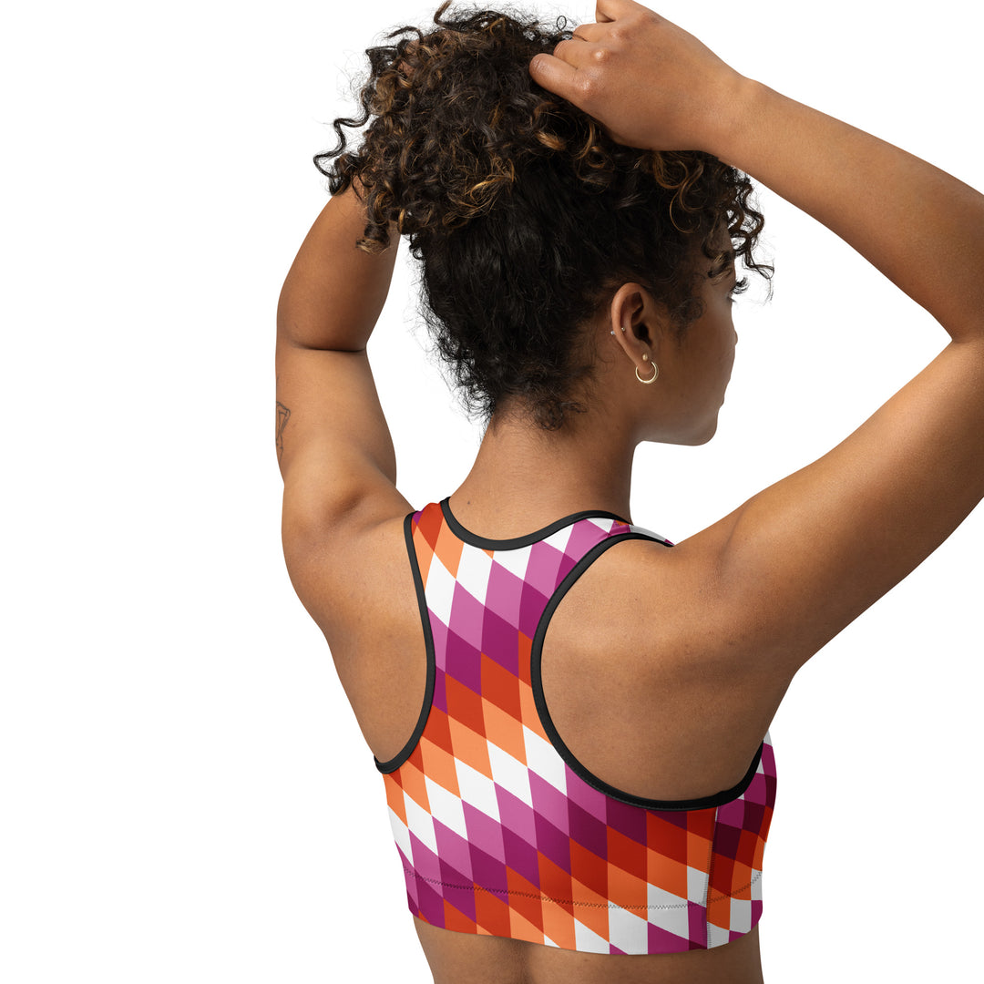 Lesbian Pride Flag Diamonds Sports Bra Sports Bras The Rainbow Stores