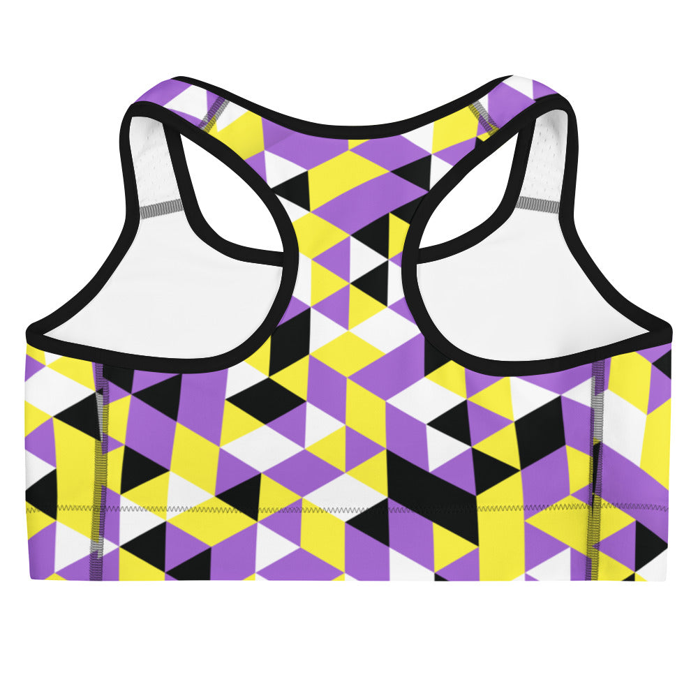 Non Binary Pride Triangles Sports Bra Sports Bras The Rainbow Stores