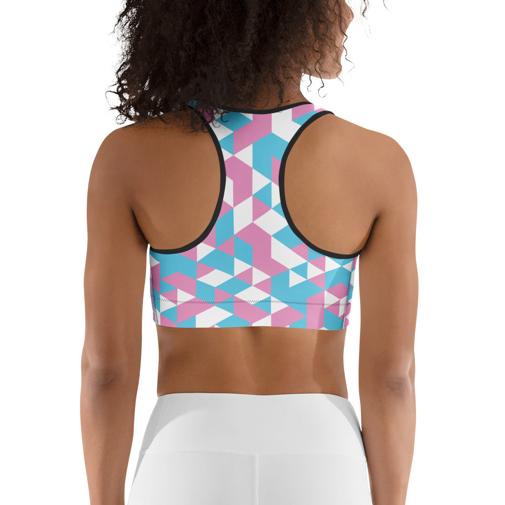 Trans Pride Triangles Sports Bra Sports Bras The Rainbow Stores