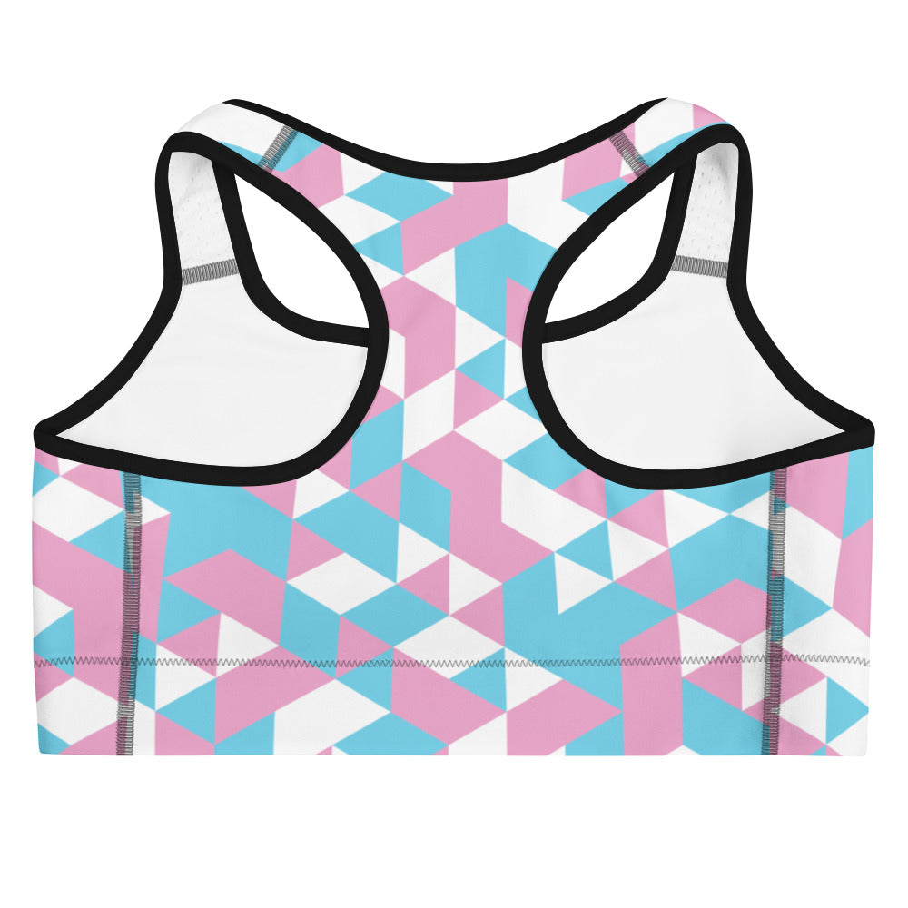 Trans Pride Triangles Sports Bra Sports Bras The Rainbow Stores