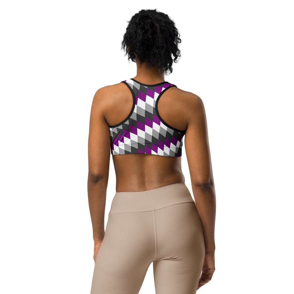 Asexual Pride Flag Diamonds Sports Bra Sports Bras The Rainbow Stores