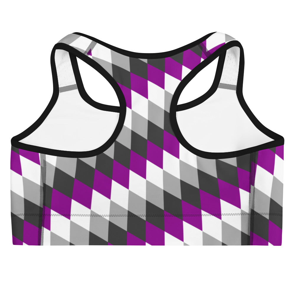 Asexual Pride Flag Diamonds Sports Bra Sports Bras The Rainbow Stores
