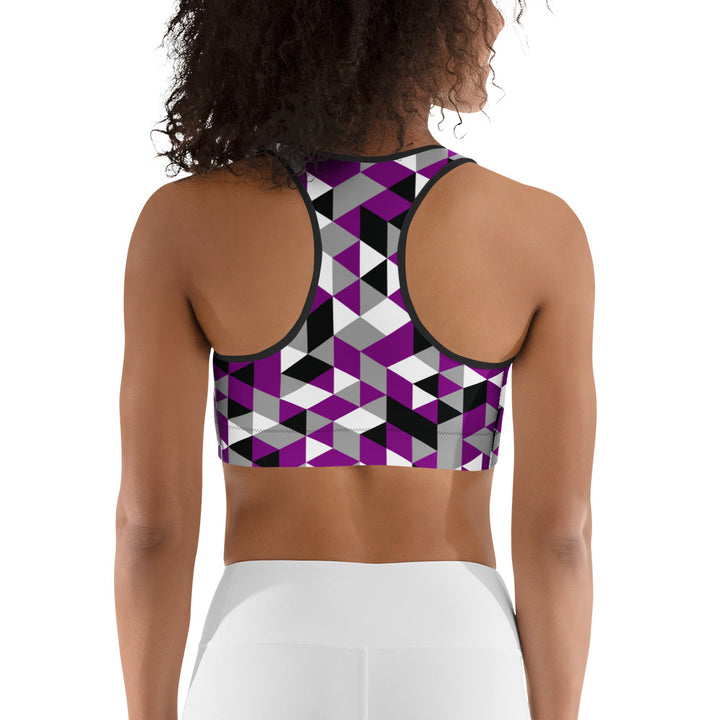 Asexual Pride Triangles Sports bra Sports Bras The Rainbow Stores