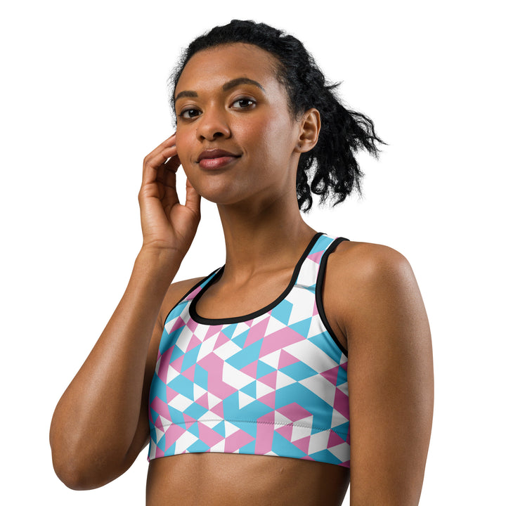 Trans Pride Triangles Sports Bra Sports Bras The Rainbow Stores