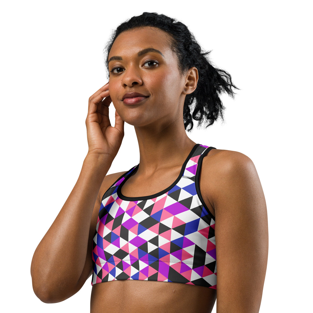 Gender Fluid Pride Triangles Sports Bra Sports Bras The Rainbow Stores