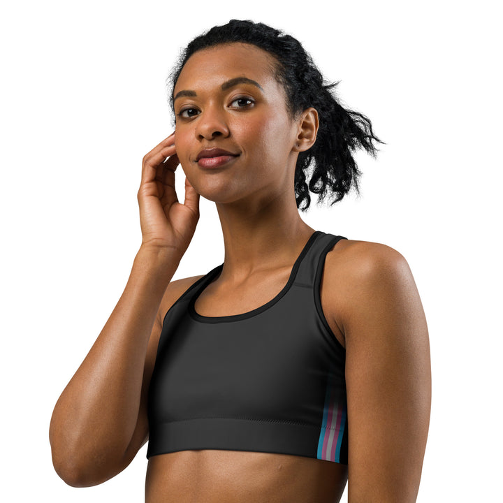Trans Pride Flag Side Fade Sports Bra Sports Bras The Rainbow Stores