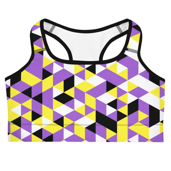 Non Binary Pride Triangles Sports Bra Sports Bras The Rainbow Stores