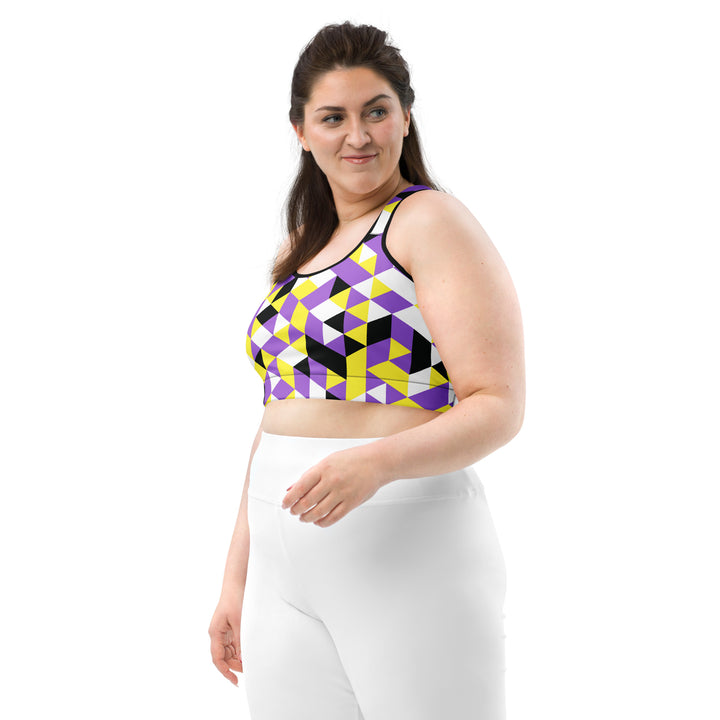 Non Binary Pride Triangles Sports Bra Sports Bras The Rainbow Stores