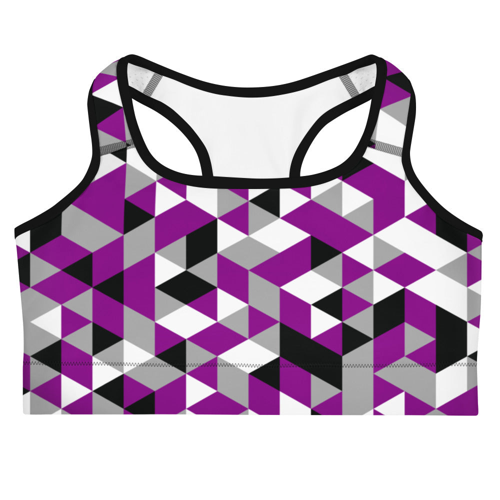 Asexual Pride Triangles Sports bra Sports Bras The Rainbow Stores