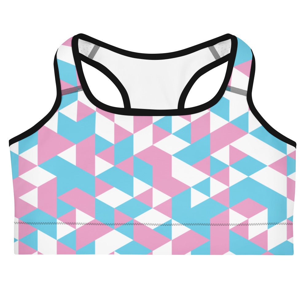 Trans Pride Triangles Sports Bra Sports Bras The Rainbow Stores