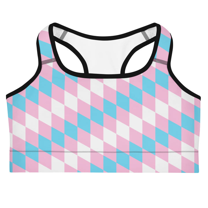 Trans Pride Flag Diamonds Sports Bra Sports Bras The Rainbow Stores