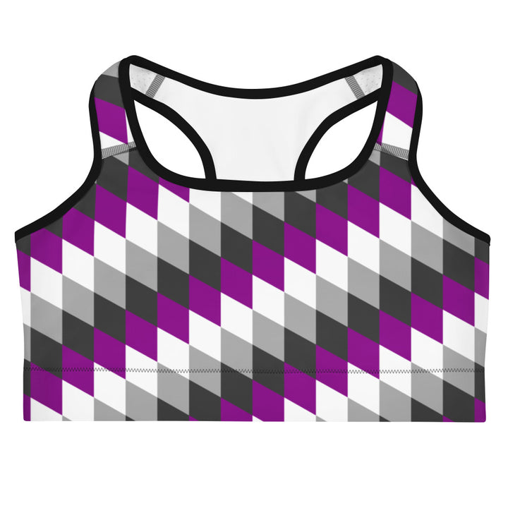 Asexual Pride Flag Diamonds Sports Bra Sports Bras The Rainbow Stores