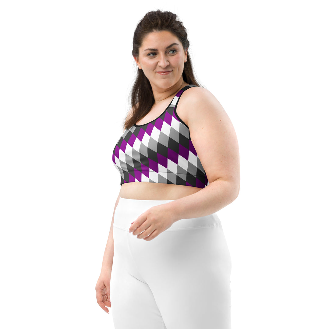 Asexual Pride Flag Diamonds Sports Bra Sports Bras The Rainbow Stores