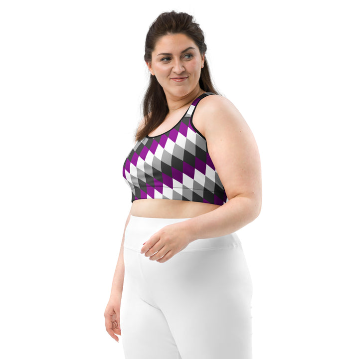 Asexual Pride Flag Diamonds Sports Bra Sports Bras The Rainbow Stores