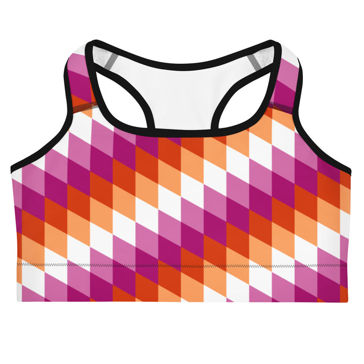 Lesbian Pride Flag Diamonds Sports Bra Sports Bras The Rainbow Stores