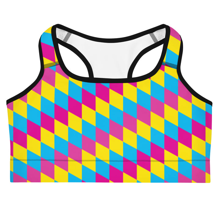 Pansexual Pride Flag Diamonds Sports Bra Sports Bras The Rainbow Stores