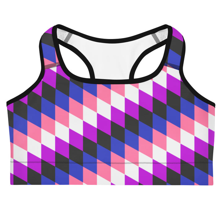 Gender Fluid Pride Flag Diamonds Sports Bra Sports Bras The Rainbow Stores