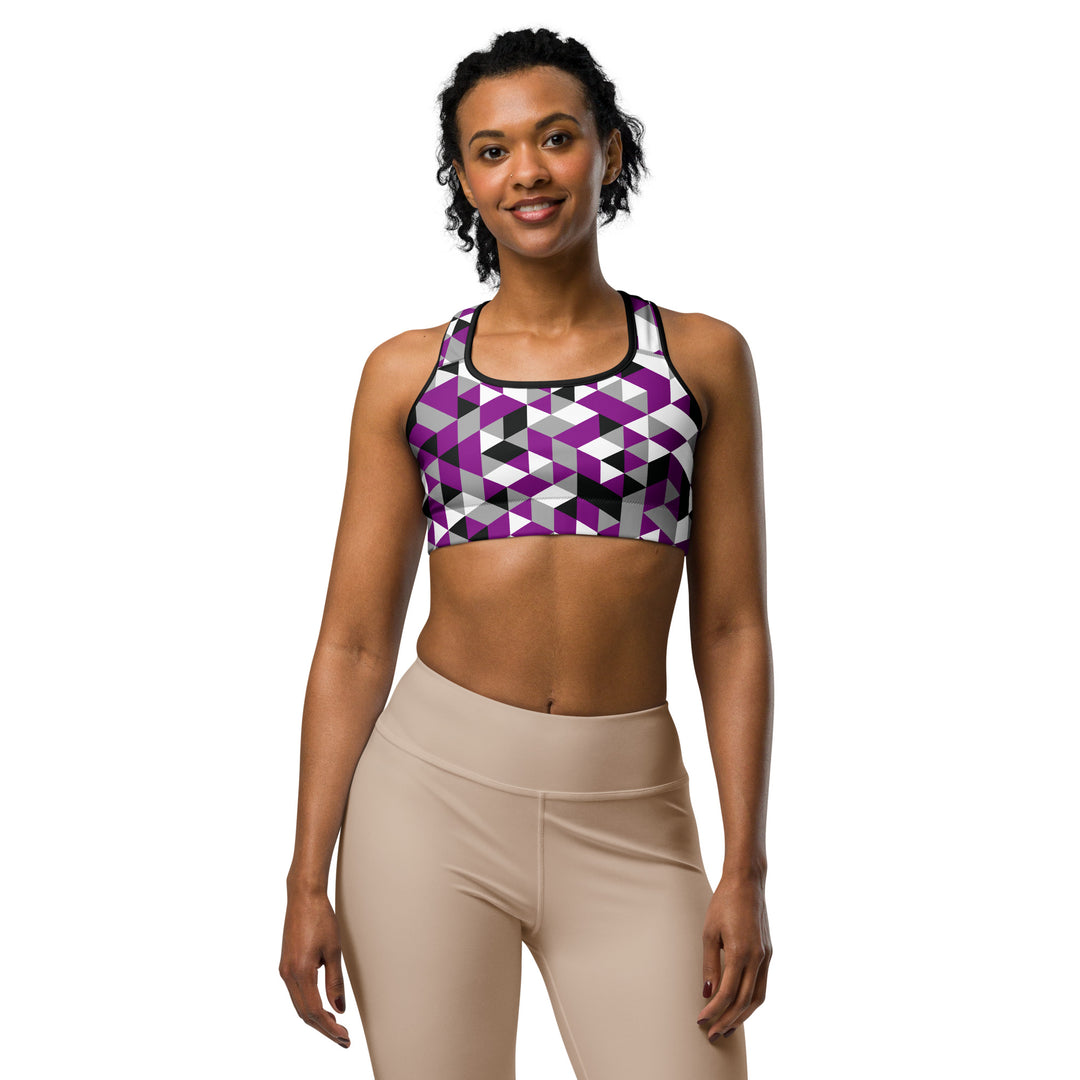 Asexual Pride Triangles Sports bra Sports Bras The Rainbow Stores
