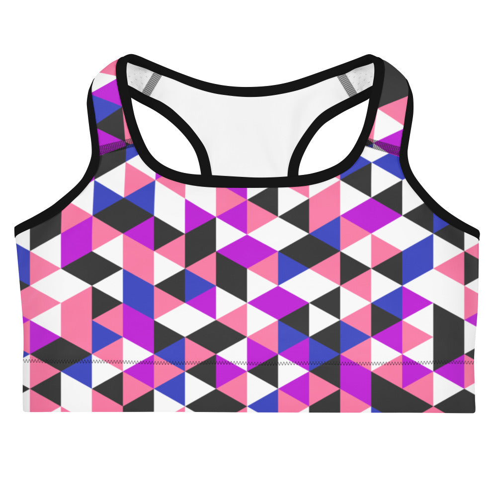 Gender Fluid Pride Triangles Sports Bra Sports Bras The Rainbow Stores