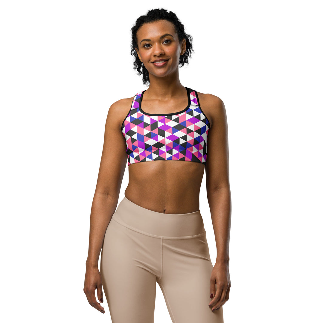 Gender Fluid Pride Triangles Sports Bra Sports Bras The Rainbow Stores