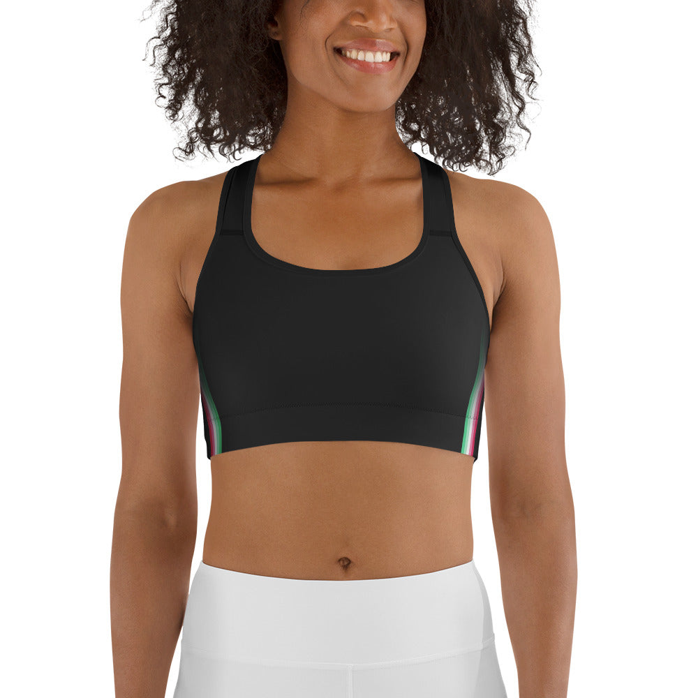 Abrosexual Pride Flag Side Fade Sports Bra Sports Bras The Rainbow Stores