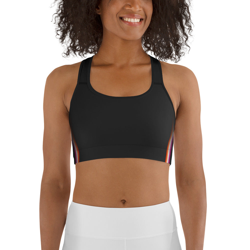 Lesbian Pride Flag Side Fade Sports Bra Sports Bras The Rainbow Stores