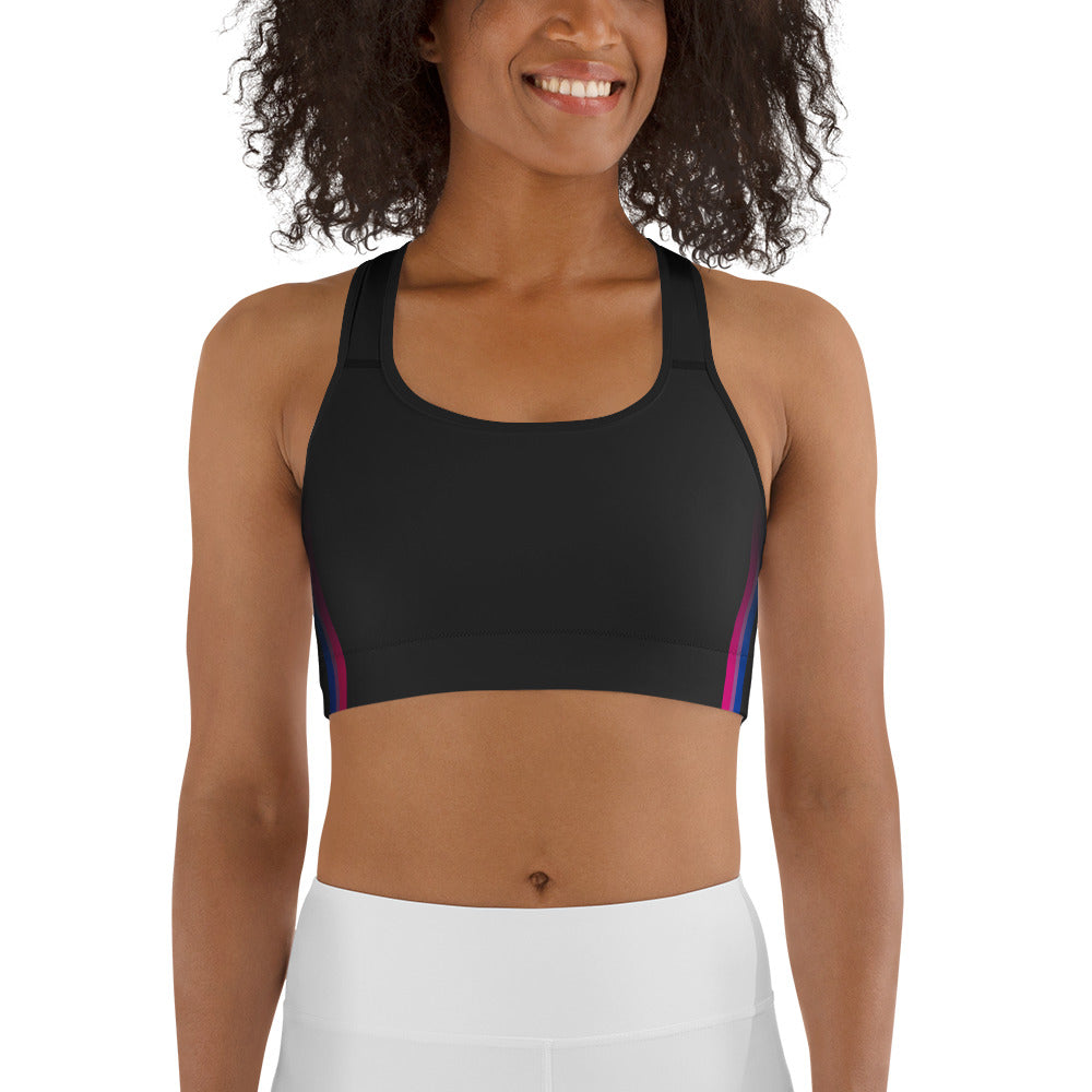 Bisexual Pride Flag Side Fade Sports Bra Sports Bras The Rainbow Stores