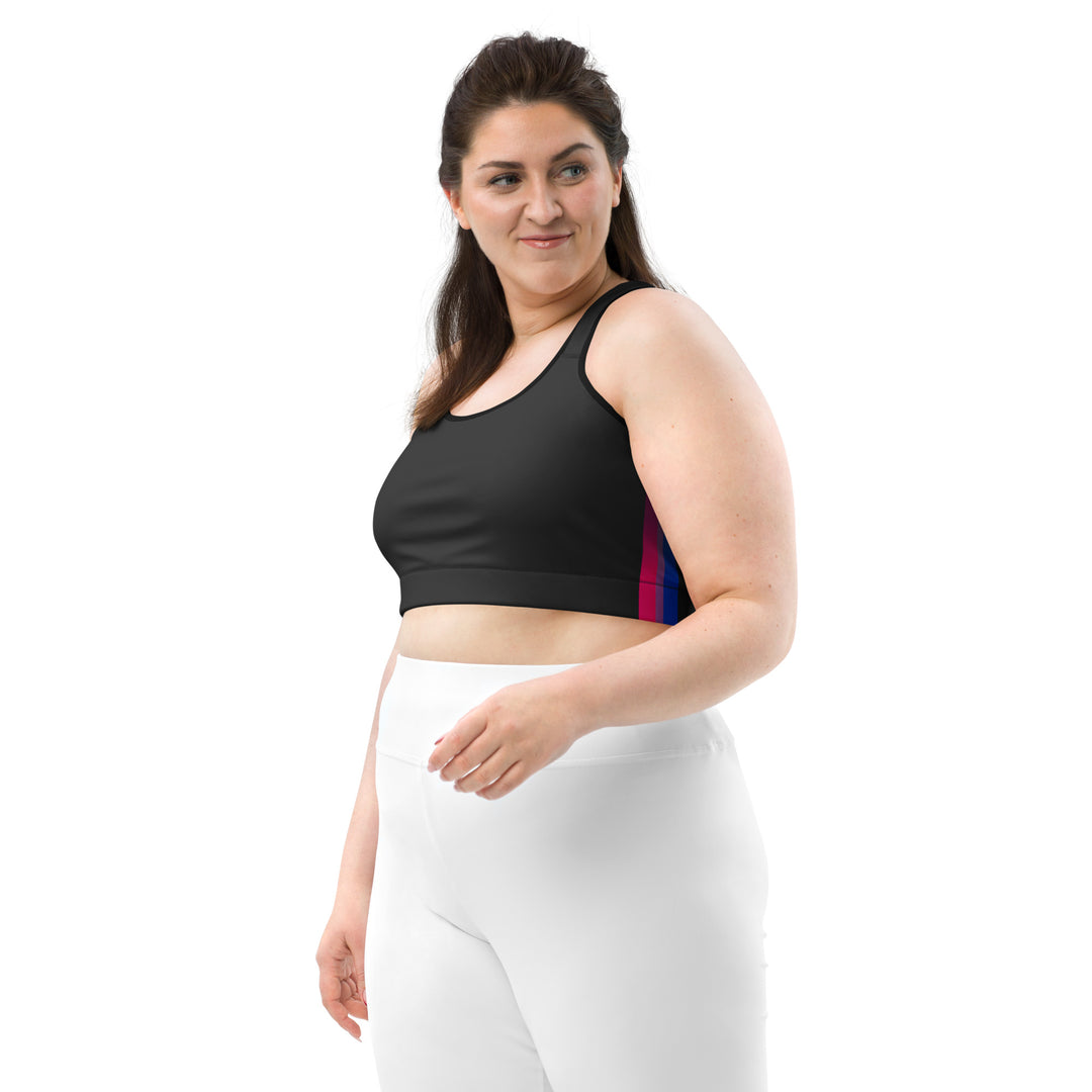 Bisexual Pride Flag Side Fade Sports Bra Sports Bras The Rainbow Stores