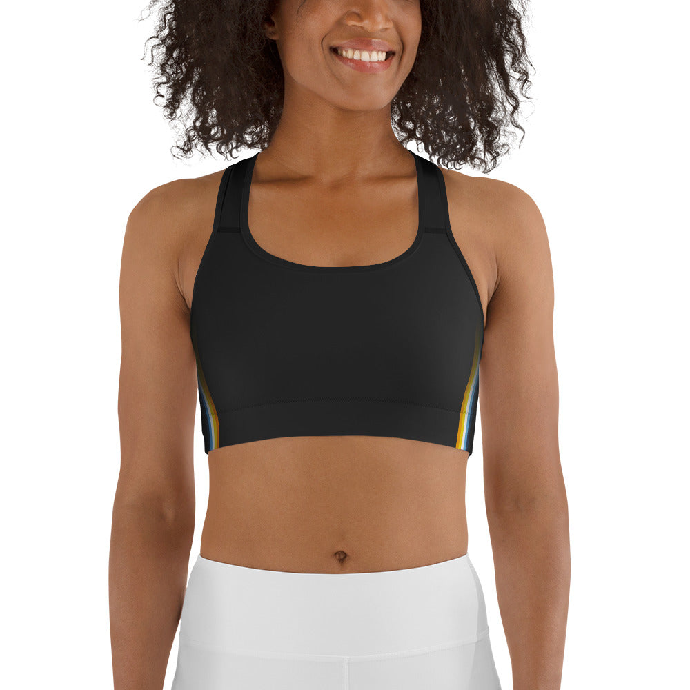 Aroace Pride Flag Side Fade Sports Bra Sports Bras The Rainbow Stores