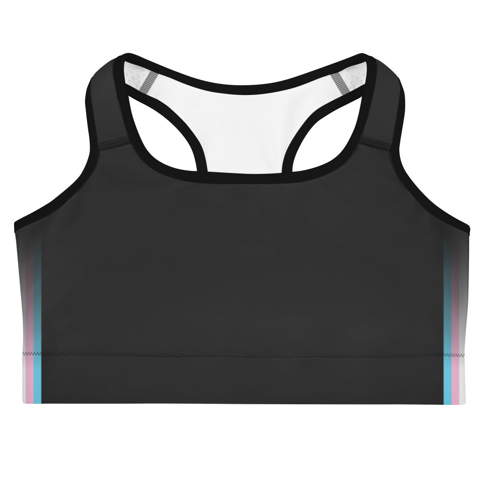 Trans Pride Flag Side Fade Sports Bra Sports Bras The Rainbow Stores