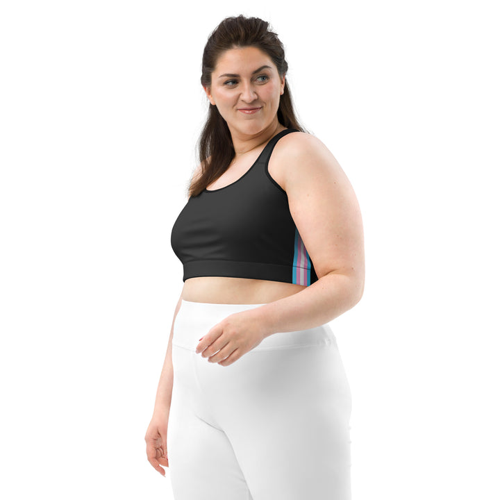 Trans Pride Flag Side Fade Sports Bra Sports Bras The Rainbow Stores