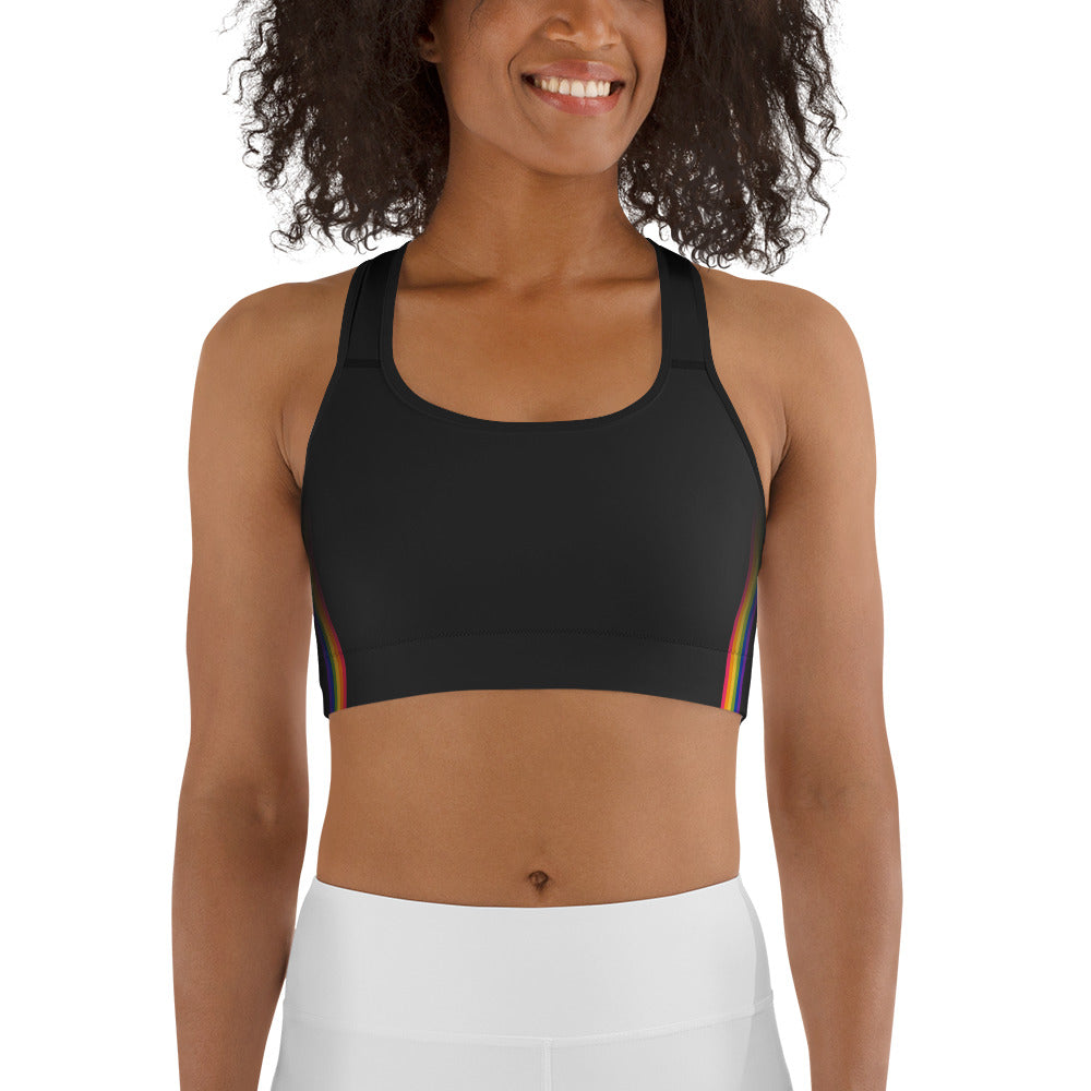 Rainbow Pride Flag Side Fade Sports Bra Sports Bras The Rainbow Stores