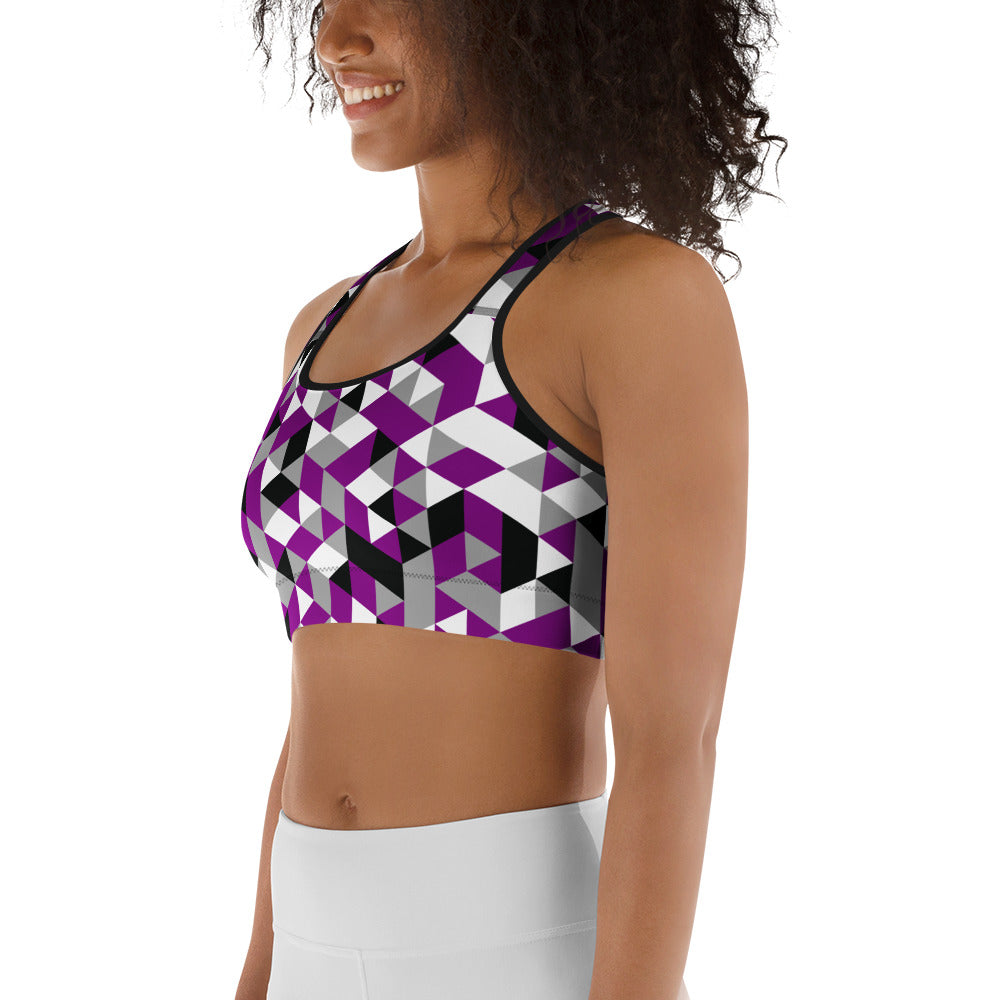 Asexual Pride Triangles Sports bra Sports Bras The Rainbow Stores