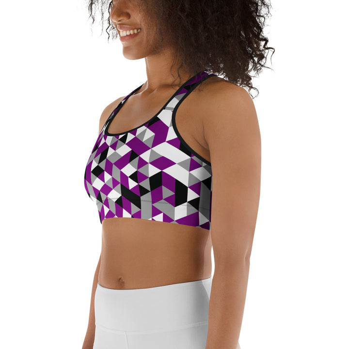 Asexual Pride Triangles Sports bra Sports Bras The Rainbow Stores