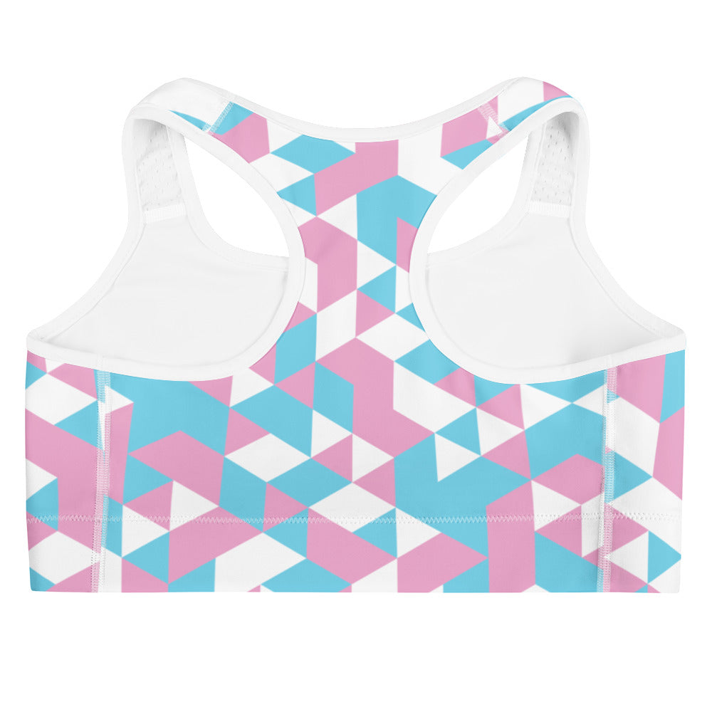 Trans Pride Triangles Sports Bra Sports Bras The Rainbow Stores