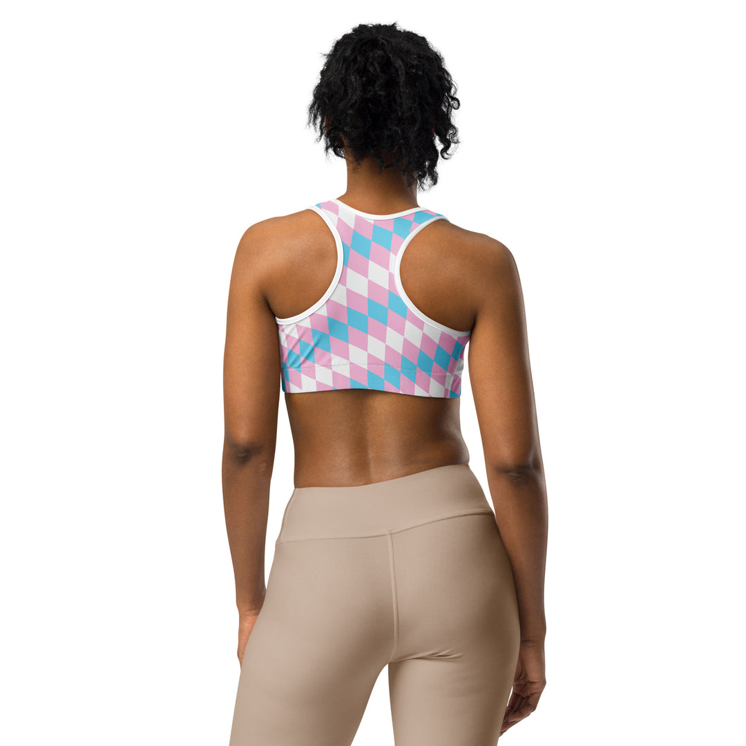 Trans Pride Flag Diamonds Sports Bra Sports Bras The Rainbow Stores