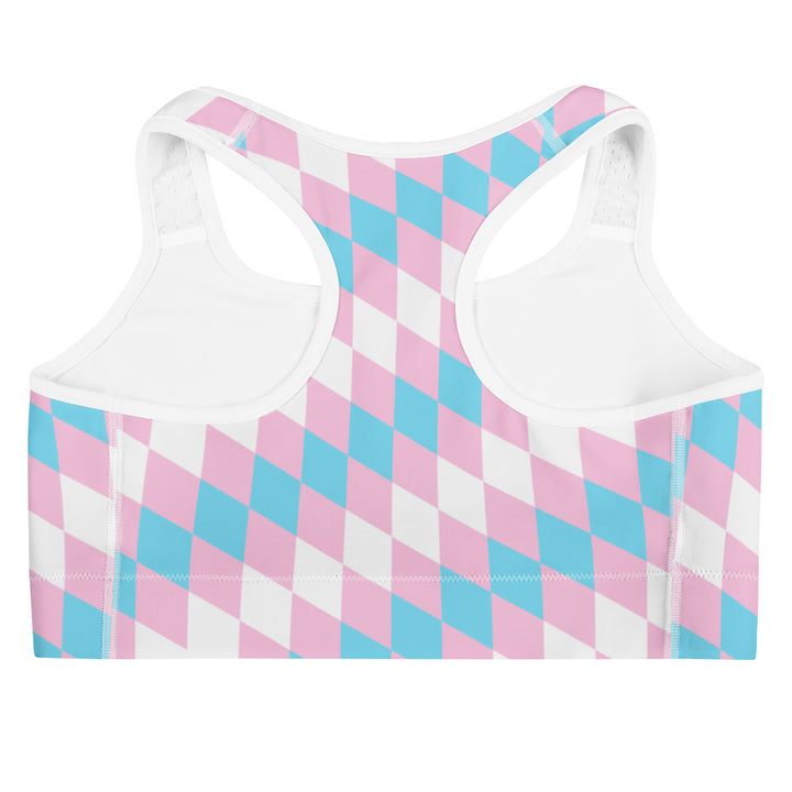 Trans Pride Flag Diamonds Sports Bra Sports Bras The Rainbow Stores