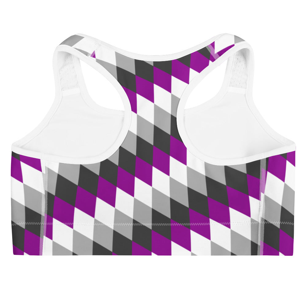 Asexual Pride Flag Diamonds Sports Bra Sports Bras The Rainbow Stores
