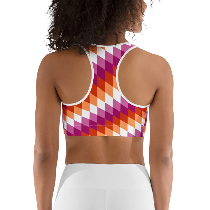Lesbian Pride Flag Diamonds Sports Bra Sports Bras The Rainbow Stores