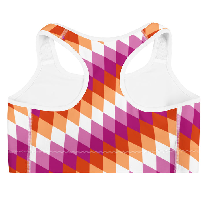 Lesbian Pride Flag Diamonds Sports Bra Sports Bras The Rainbow Stores