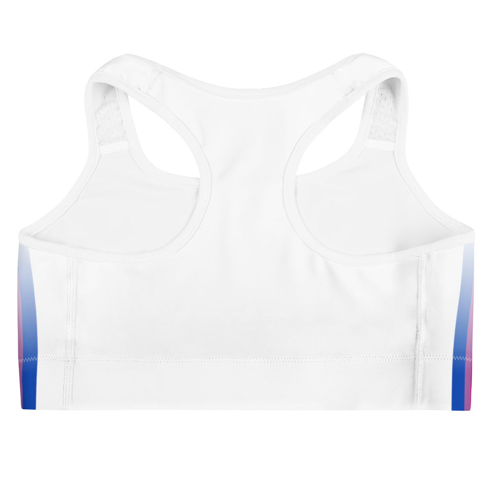 Bisexual Pride Flag Side Fade White Sports Bra Sports Bras The Rainbow Stores
